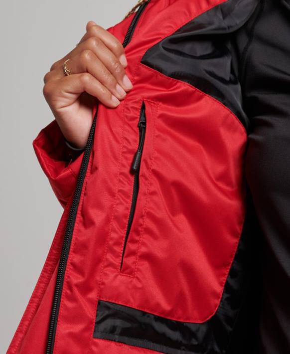 kadınlar Superdry kırmızı kar lüks şişme ceket NNTB3566