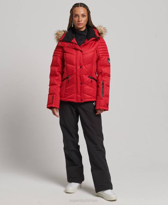 kadınlar Superdry kırmızı kar lüks şişme ceket NNTB3566