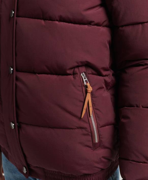 kadınlar Superdry kırmızı vintage dağ şişme ceket NNTB3697