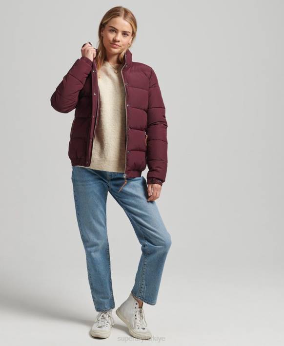 kadınlar Superdry kırmızı vintage dağ şişme ceket NNTB3697