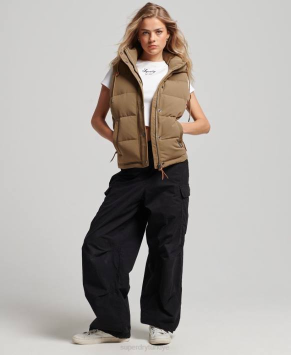 kadınlar Superdry kahverengi eski kapüşonlu everest jile NNTB3531