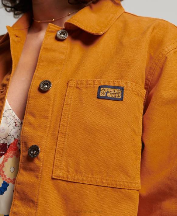 kadınlar Superdry kahverengi organik pamuklu eski angarya ceketi NNTB3538