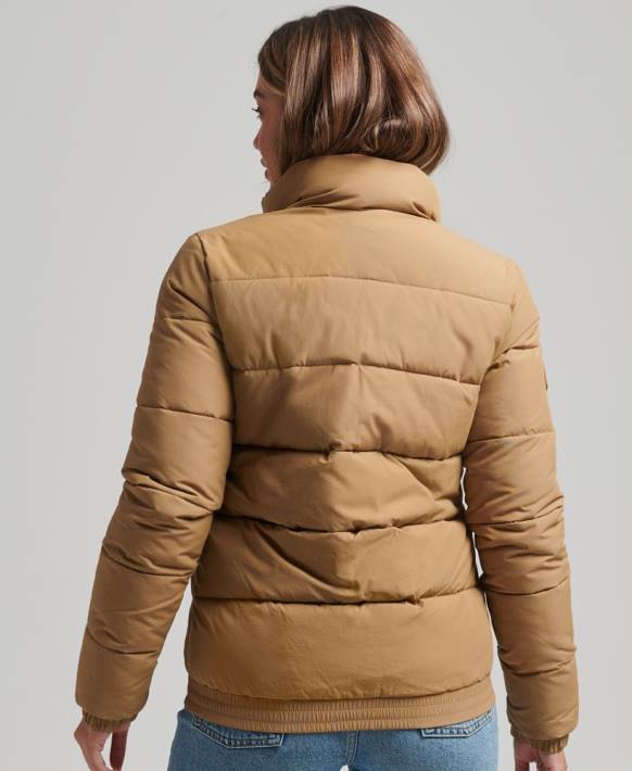 kadınlar Superdry kahverengi vintage dağ şişme ceket NNTB5495