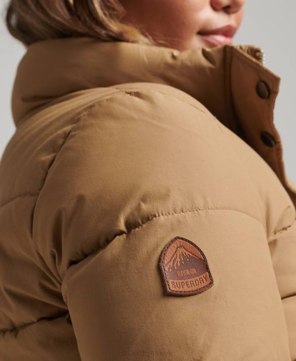 kadınlar Superdry kahverengi vintage dağ şişme ceket NNTB5495