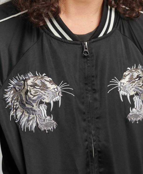 kadınlar Superdry koyu gri eski sukajan ceket NNTB3542