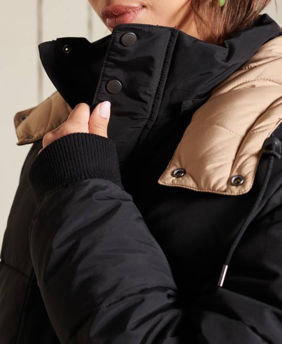 kadınlar Superdry koyu mavi büyük beden dağ şişme mont NNTB5566