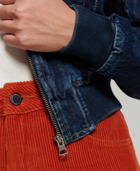 kadınlar Superdry koyu mavi indie kulübü denim ceket NNTB3589
