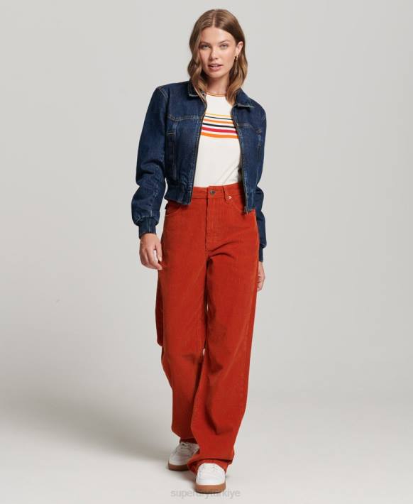 kadınlar Superdry koyu mavi indie kulübü denim ceket NNTB3589