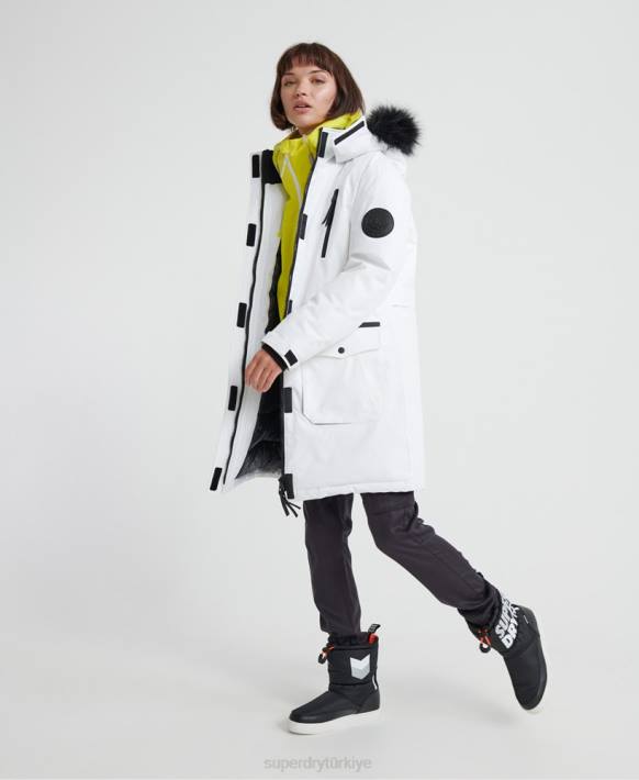 kadınlar Superdry krem aiko everest aşağı parka ceket NNTB5705