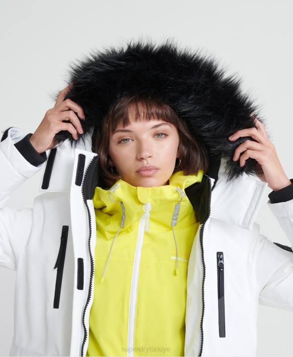 kadınlar Superdry krem aiko everest aşağı parka ceket NNTB5705