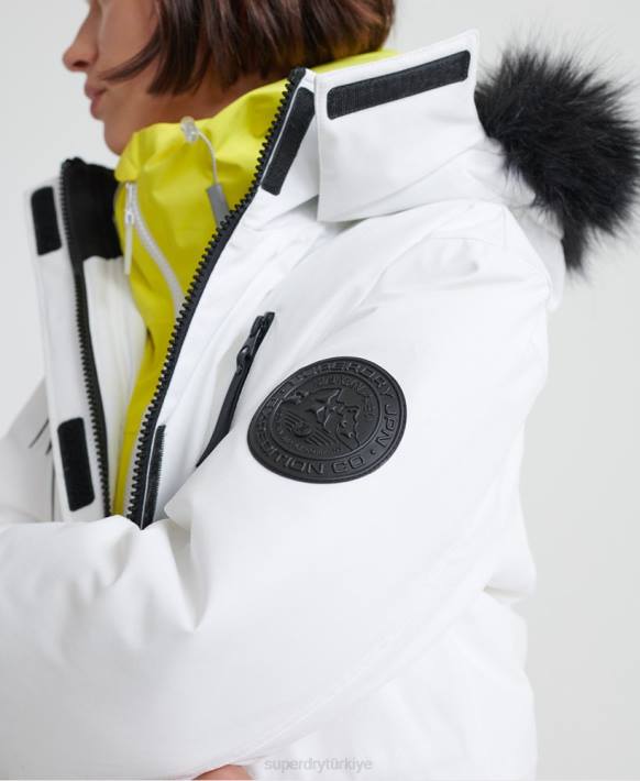 kadınlar Superdry krem aiko everest aşağı parka ceket NNTB5705