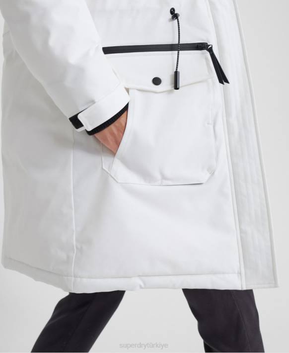 kadınlar Superdry krem aiko everest aşağı parka ceket NNTB5705