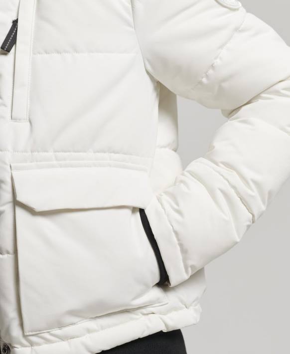 kadınlar Superdry krem everest bombacı ceketi NNTB3768