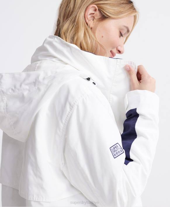 kadınlar Superdry krem uzun kollu essentials 4'ü 1 arada ceket NNTB3857