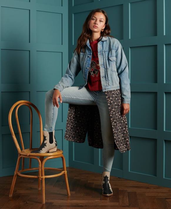 kadınlar Superdry mavi sınırlı sayıda kuru japon işçi ceketi NNTB3846