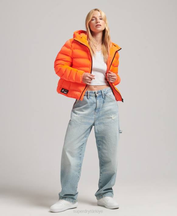 kadınlar Superdry mercan dört mevsim kapitone ceket NNTB3635