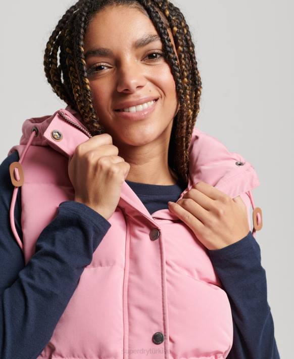 kadınlar Superdry pembe eski kapüşonlu everest jile NNTB3556