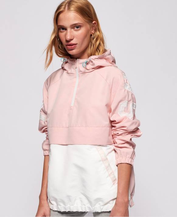 kadınlar Superdry pembe renk bloklu havai ceket NNTB3861