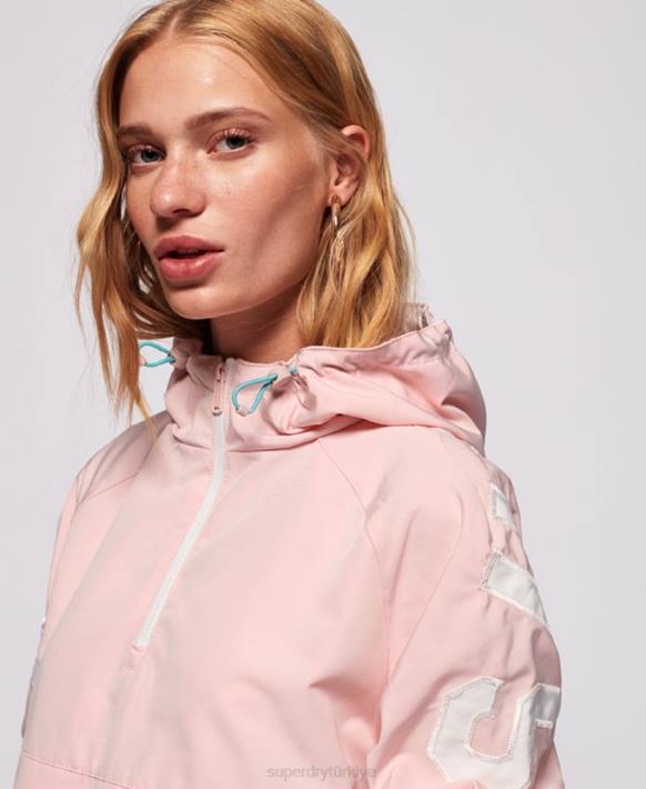 kadınlar Superdry pembe renk bloklu havai ceket NNTB3861