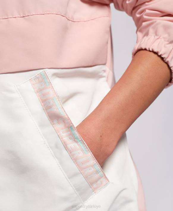 kadınlar Superdry pembe renk bloklu havai ceket NNTB3861