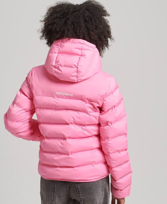 kadınlar Superdry pembe ısı yalıtımlı kapitone ceket NNTB3631