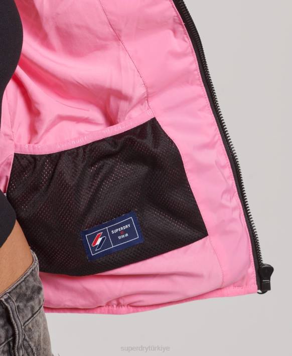 kadınlar Superdry pembe ısı yalıtımlı kapitone ceket NNTB3631