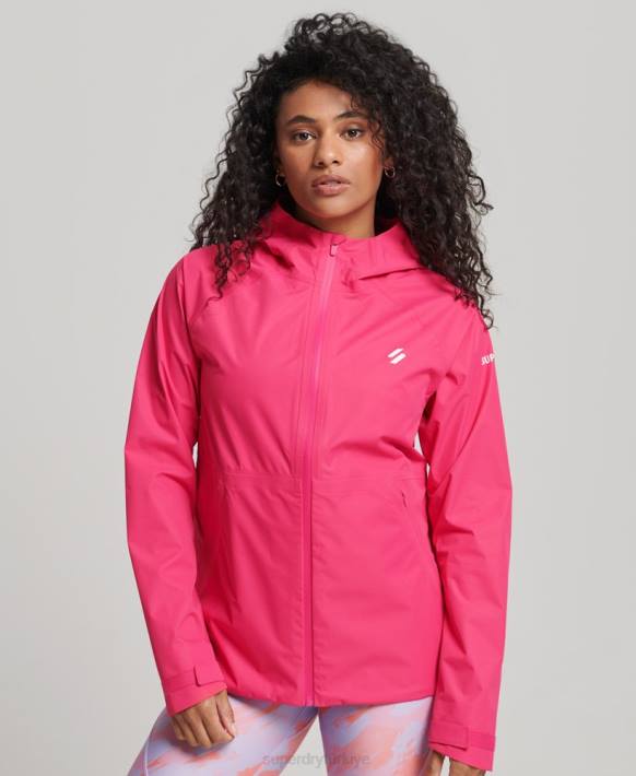 kadınlar Superdry pembe su geçirmez ceket NNTB5617