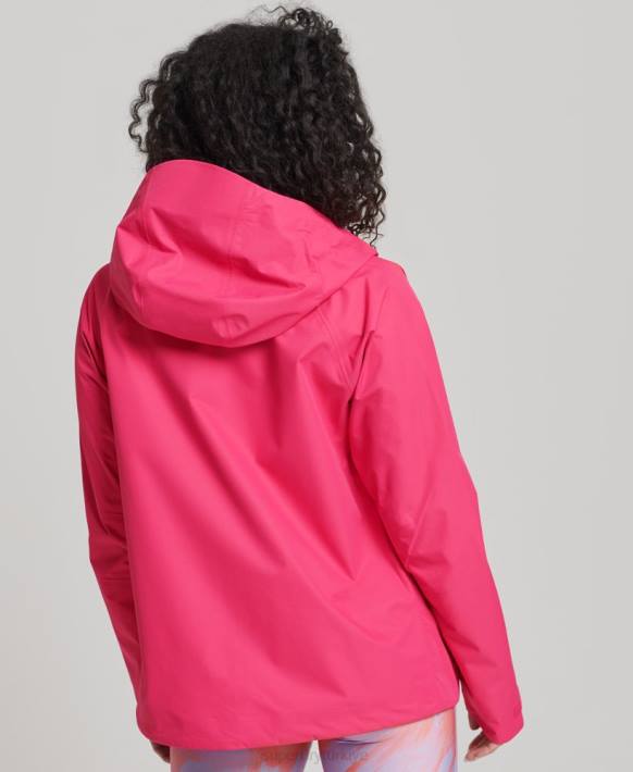 kadınlar Superdry pembe su geçirmez ceket NNTB5617