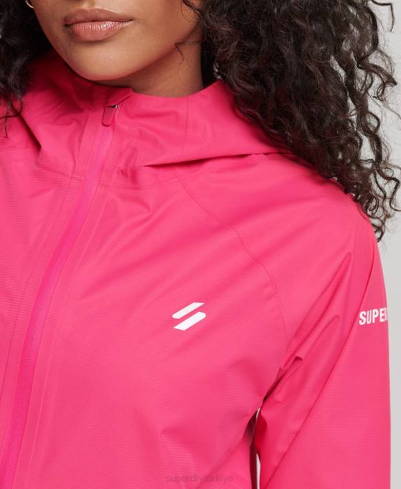 kadınlar Superdry pembe su geçirmez ceket NNTB5617