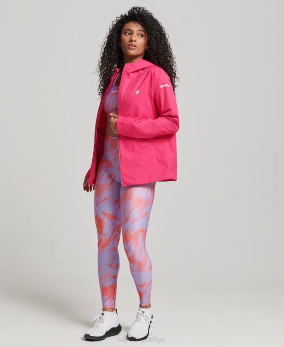 kadınlar Superdry pembe su geçirmez ceket NNTB5617