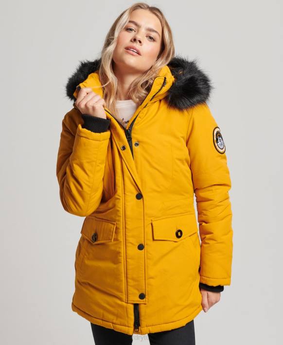 kadınlar Superdry sarı ashley everest parka ceket NNTB5740