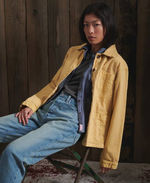 kadınlar Superdry sarı sınırlı sayıda kuru sanatçı ceketi NNTB5683