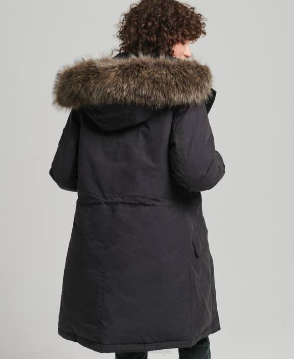 kadınlar Superdry siyah aşağı everest parka NNTB3598