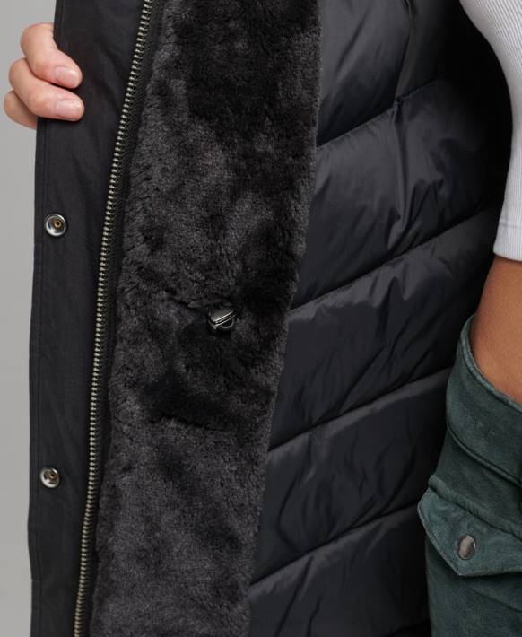 kadınlar Superdry siyah aşağı everest parka NNTB3598