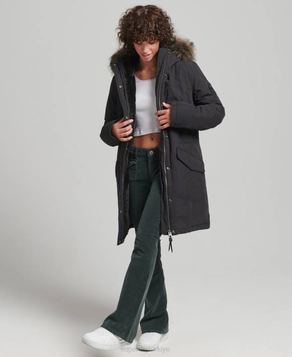 kadınlar Superdry siyah aşağı everest parka NNTB3598
