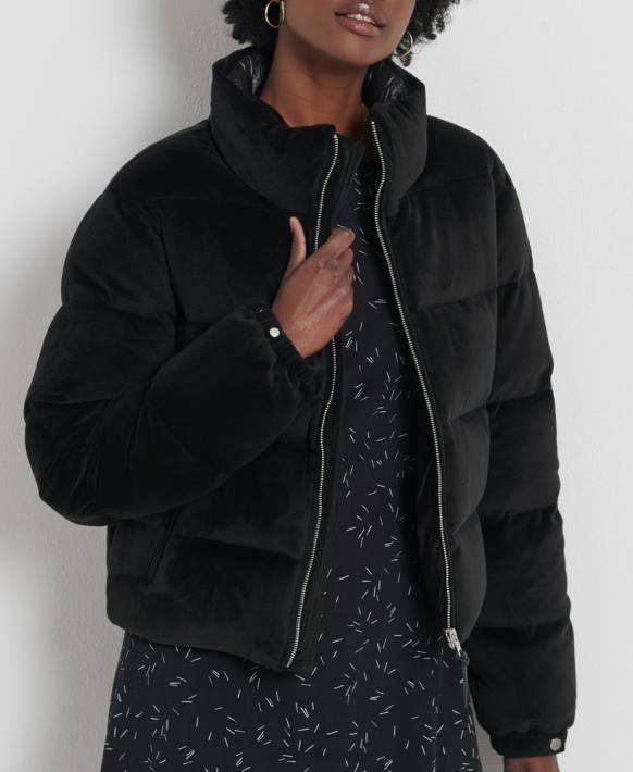 kadınlar Superdry siyah alp aşağı kapitone ceket NNTB5630