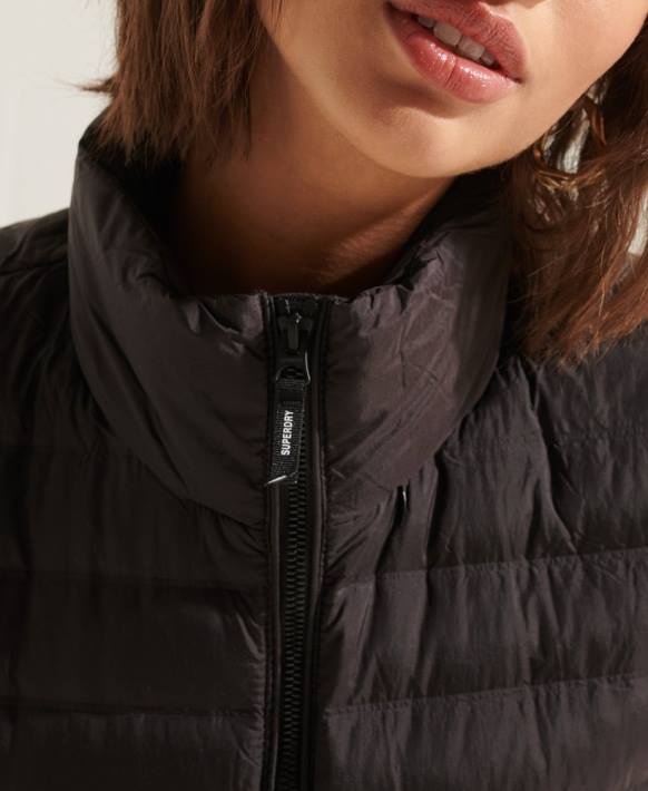 kadınlar Superdry siyah dolgulu ceket NNTB5689