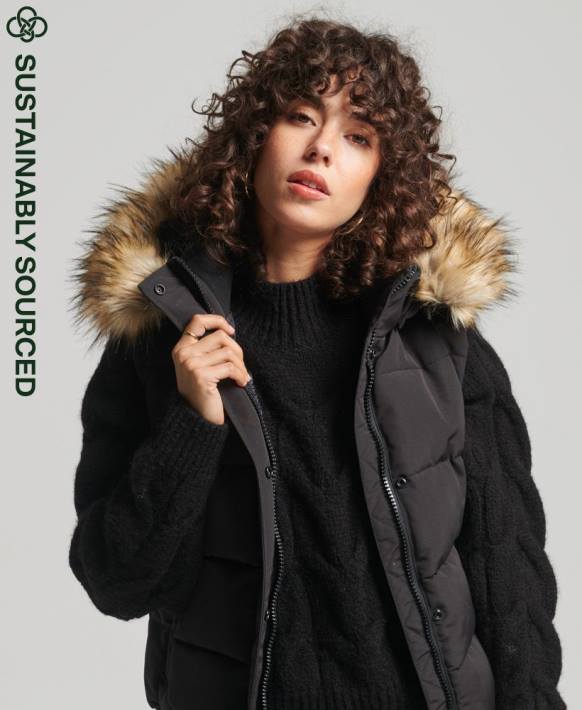 kadınlar Superdry siyah ella jile NNTB5533