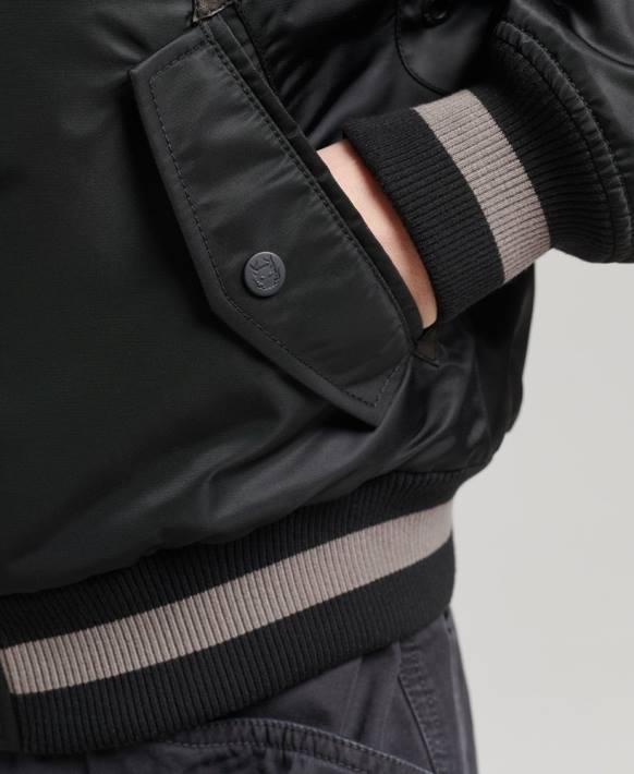 kadınlar Superdry siyah fırsatçı ma-1 bomber ceket NNTB5661