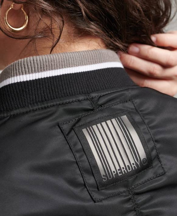 kadınlar Superdry siyah fırsatçı ma-1 bomber ceket NNTB5661
