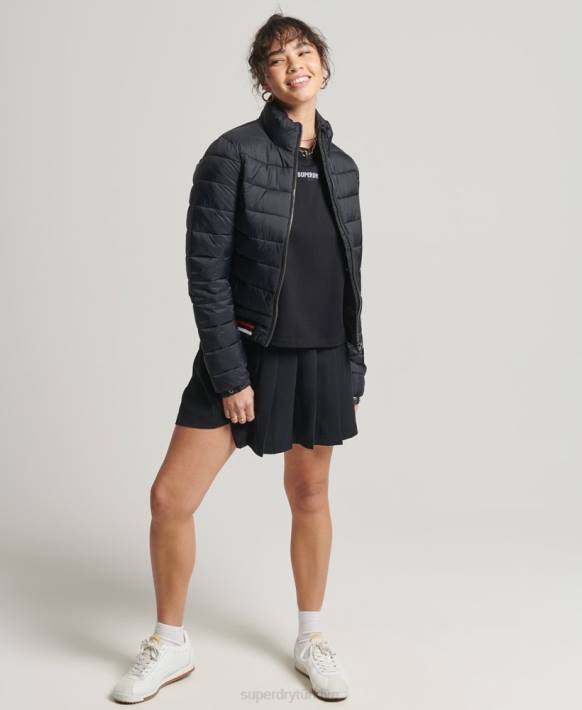 kadınlar Superdry siyah fuji bombacı ceket NNTB5675