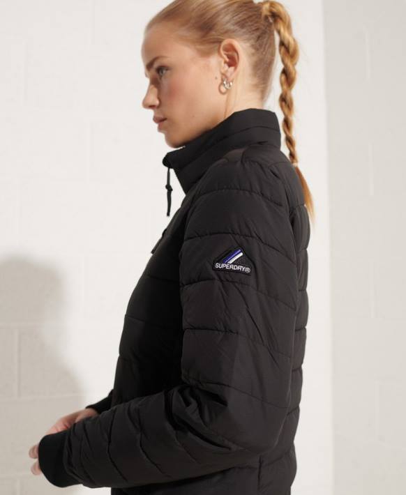 kadınlar Superdry siyah fuji bombacı ceket NNTB5713