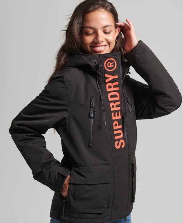 kadınlar Superdry siyah kapüşonlu nihai sd-rüzgarlık NNTB3665