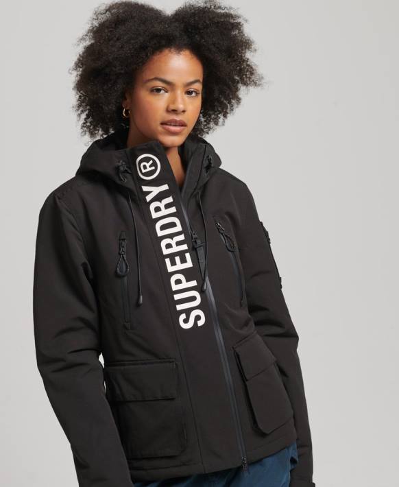 kadınlar Superdry siyah kapüşonlu nihai sd-rüzgarlık NNTB3742
