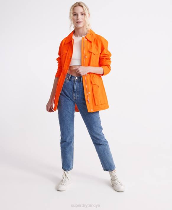 kadınlar Superdry turuncu çöl çaylak ceketi NNTB3856