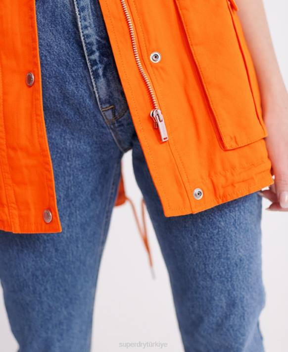 kadınlar Superdry turuncu çöl çaylak ceketi NNTB3856