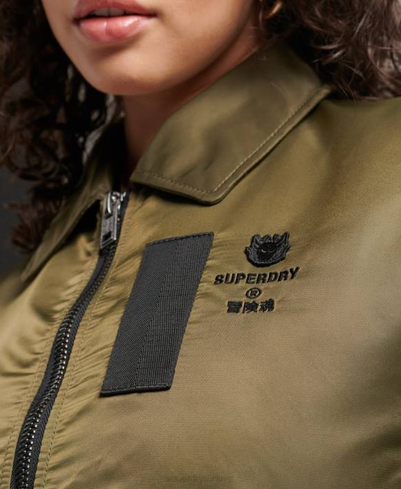kadınlar Superdry yeşil enerji ma2 bombardıman ceketi NNTB5508
