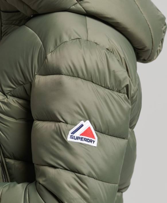 kadınlar Superdry yeşil fuji kısa kapüşonlu ceket NNTB3731