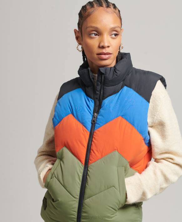 kadınlar Superdry yeşil retro panel kirpi jile NNTB5472