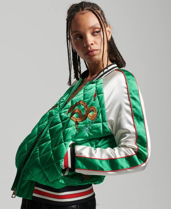 kadınlar Superdry yeşil suika bombacı ceket NNTB3543